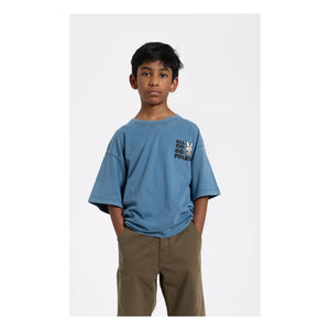Hundred Pieces - Camiseta de algodón orgánico Finn | Azul