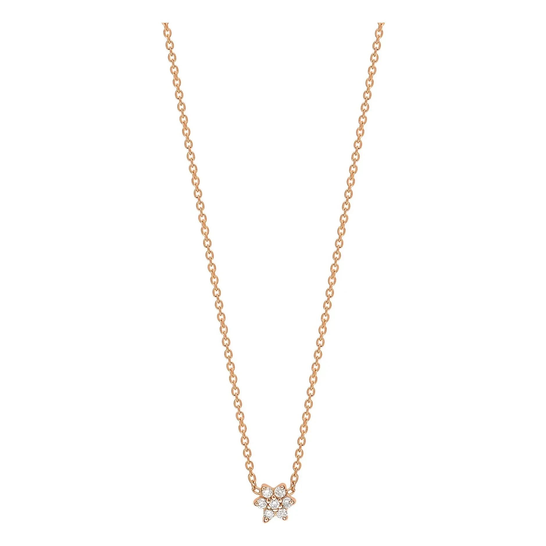 Ginette NY - Mini Diamond Star Necklace | Rose Gold