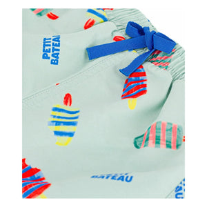 Petit Bateau - Glaces Badeshorts aus recycelter Faser für Babys | Türkis