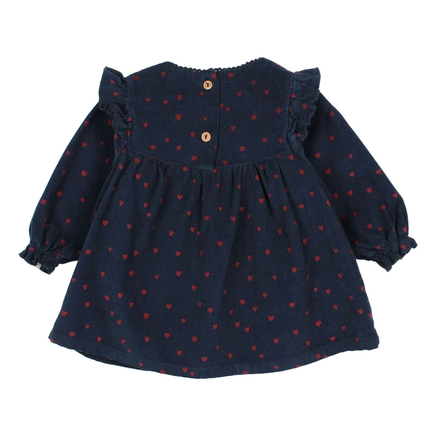 Búho - Vestido Mini Corazón con Volantes Bebé | Azul Marino