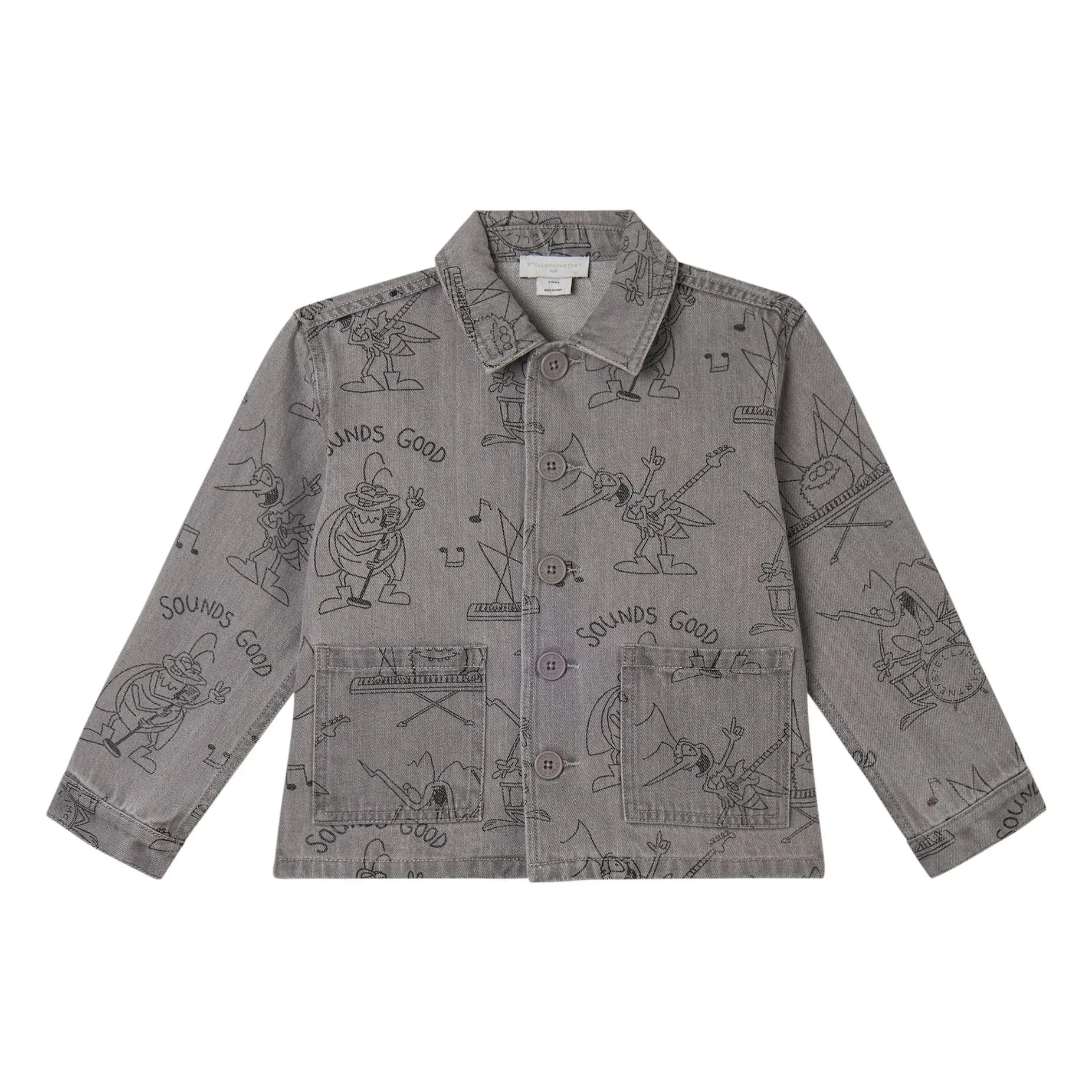 Stella McCartney Kids - Organik Pamuk Böcek Ceketi | Koyu Gri