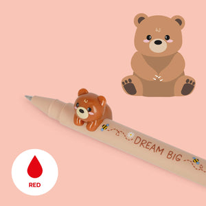 Legami - Teddy Bear Animal Charm with "Dream Big" Gel Pen - Cute Friends