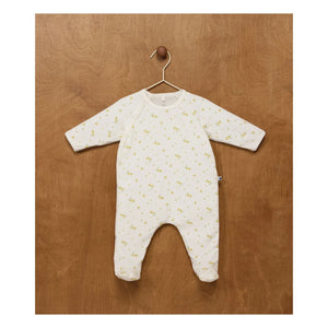 Petit Bateau - Snap Button Floral Pattern Organic Cotton Pajamas | White
