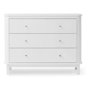 Oliver Furniture - Meşe ağacından 3 çekmeceli şifonyer | Beyaz