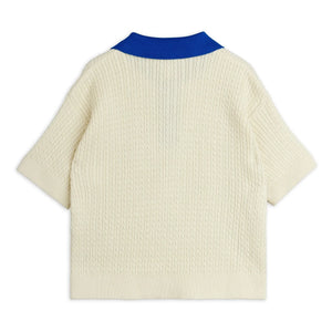 Mini Rodini - Poloshirt aus Bio-Baumwollstrick | Ecru