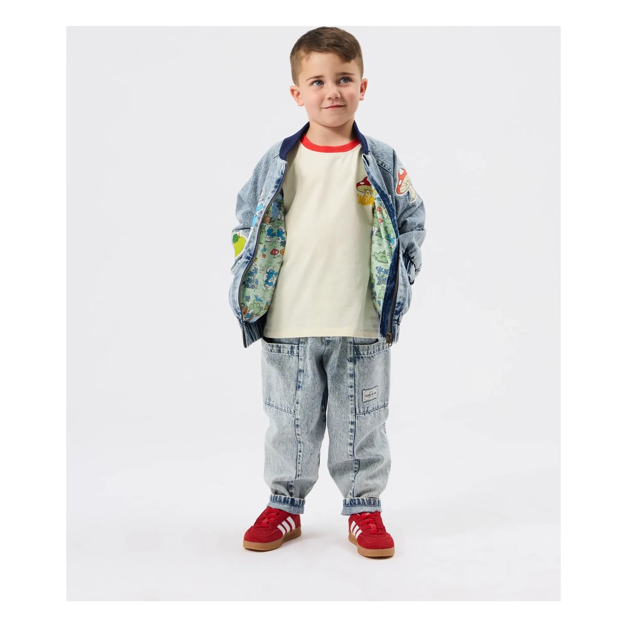 Goldie + Ace - Denim Jacket - Goldie + Ace x Schtroumpfs | Blue