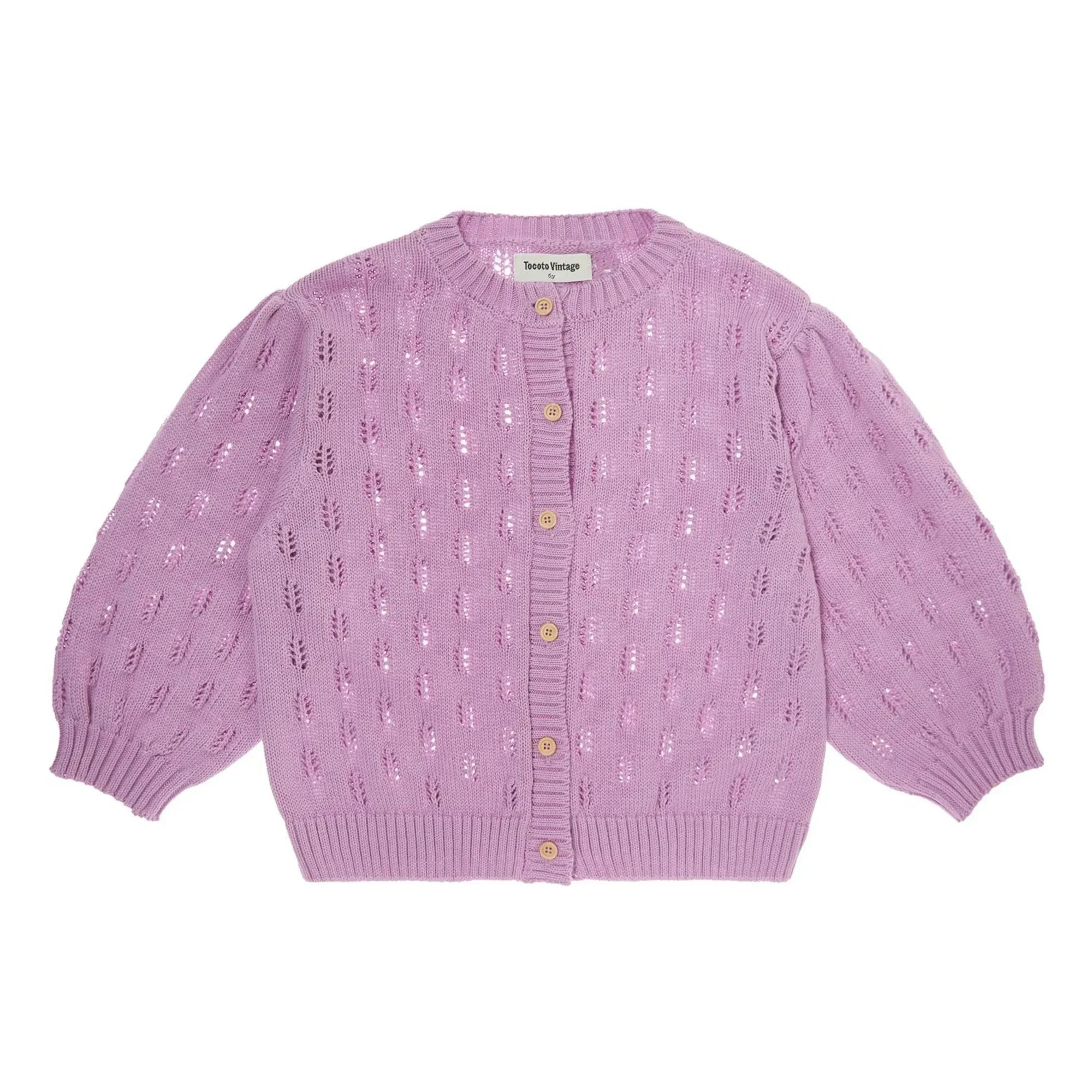 Tocoto Vintage - Blumenstrickjacke | Lila