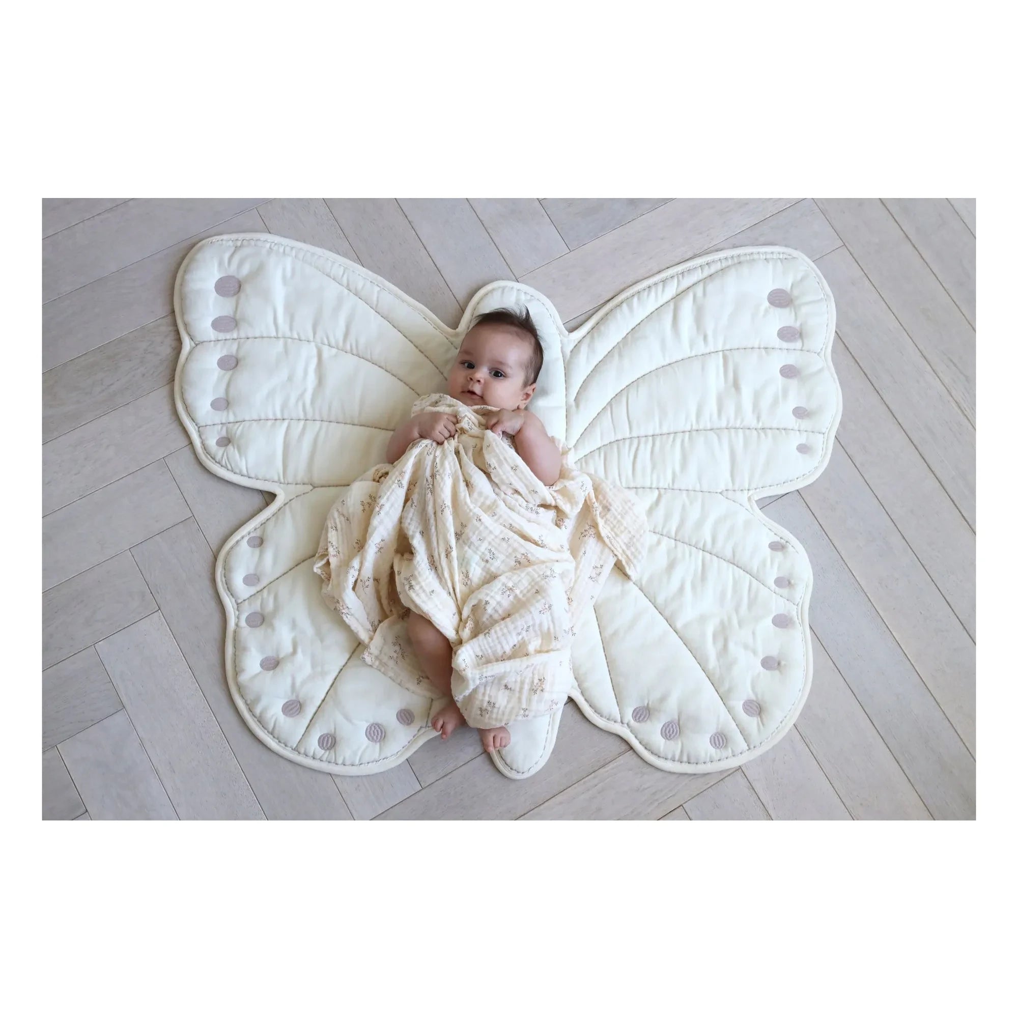 Cam Cam - Papillon Play Mat | Ecru