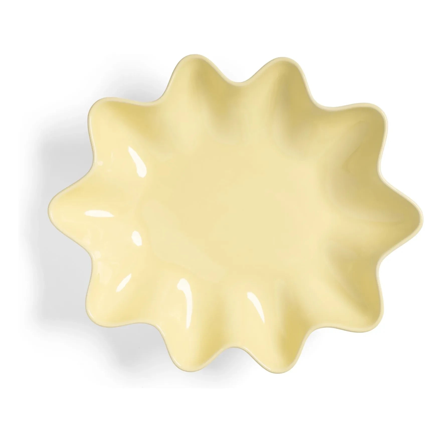 &Klevering - Plato cerámico piedra solar | Amarillo pálido