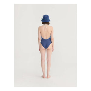 Bobo Choses - Koyu Mavi Seersucker Tek Parça Mayo
