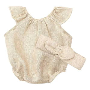 Minikane - Kumaş kurdeleli Clara tulumlu bebek gardırobu