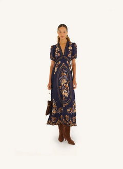 Farm Rio - Lara Kleid | Marineblau