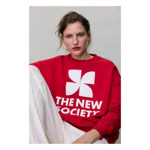 the new society - TNS Logo Pamuk Sweatshirt | Kırmızı