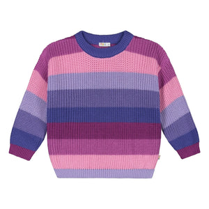 Yuki - Gestreifter Pullover aus Bio-Baumwolle | Violett