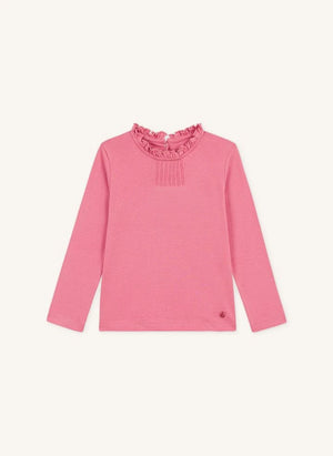 Petit Bateau - Organik pamuklu yakalı T-shirt | Pembe