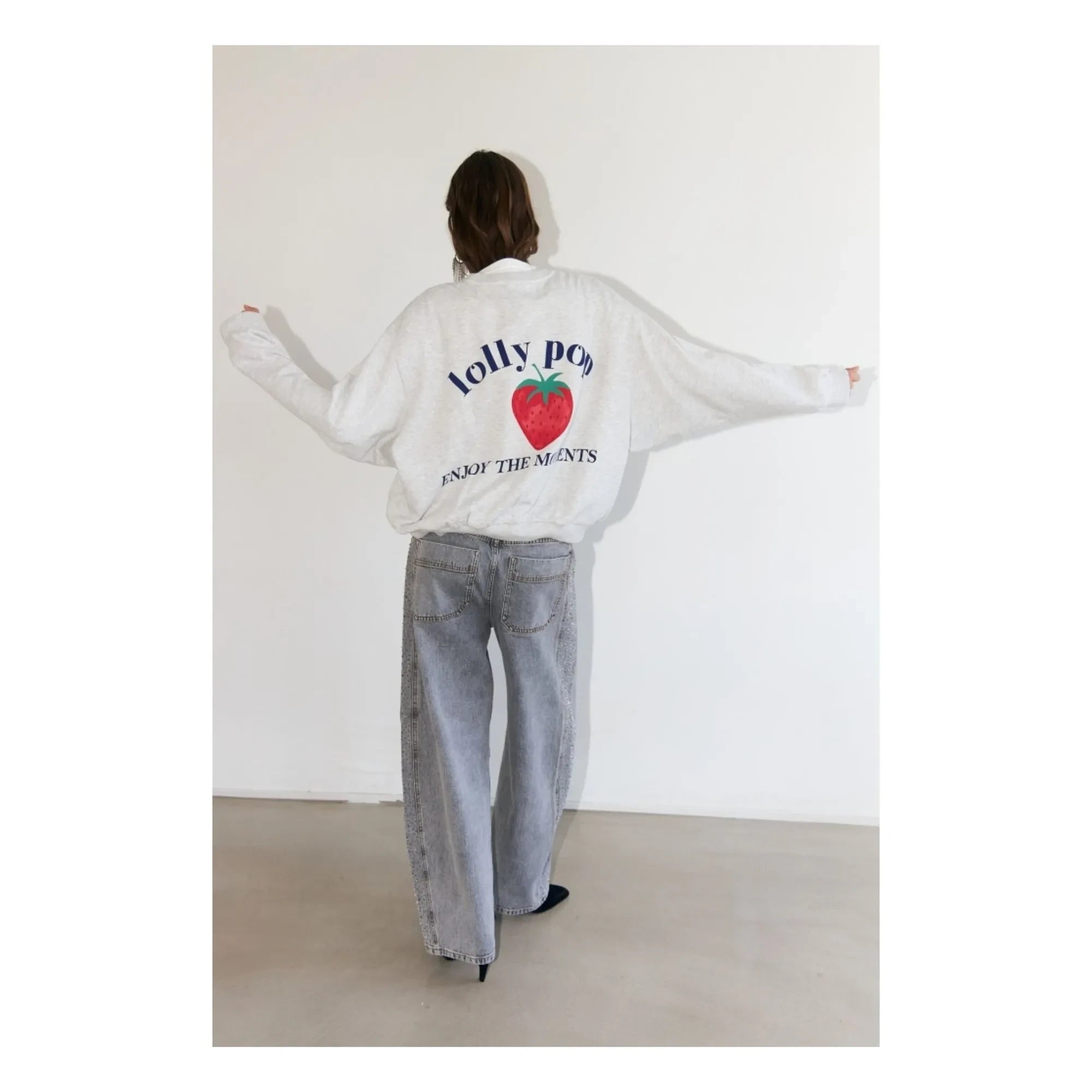 Lollys Laundry - Sydney Sweat Strawberry Pamuk | Gri