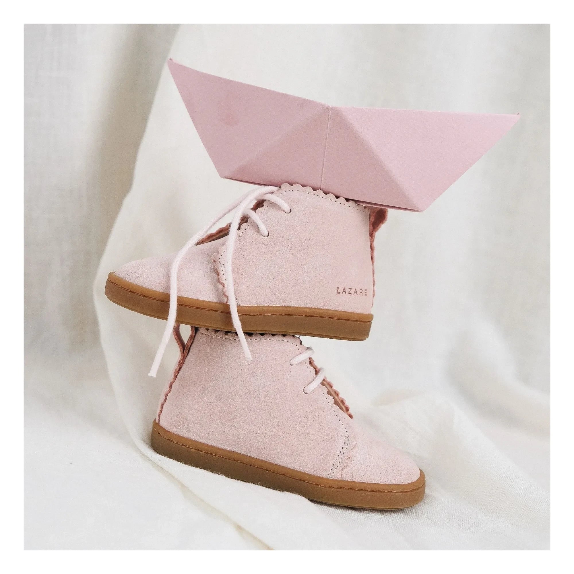 Lazare - Feston Raoul Suede Lace-Up Sneakers | Powder Pink
