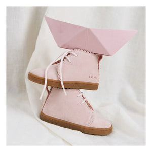 Lazare - Feston Raoul Suede Lace-Up Sneakers | Powder Pink