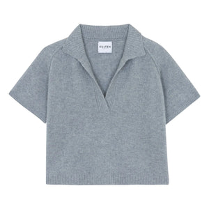 Kujten - Aenor Kaschmir Polokragen Pullover | Heather Grey