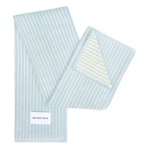 Maison Deux - Striped bath towel | Blue