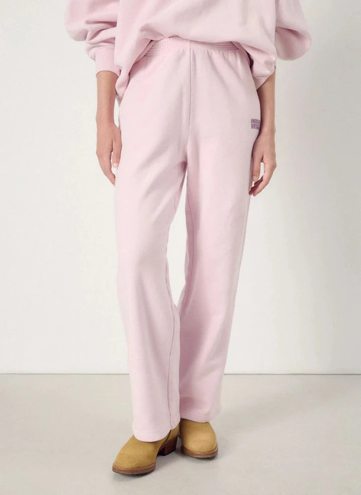 American Vintage - Pantalones Jogger Plizzy de Algodón | Rosa Claro