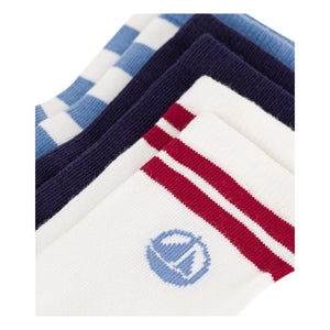 Petit Bateau - Set de 3 pares de calcetines a rayas | Azul