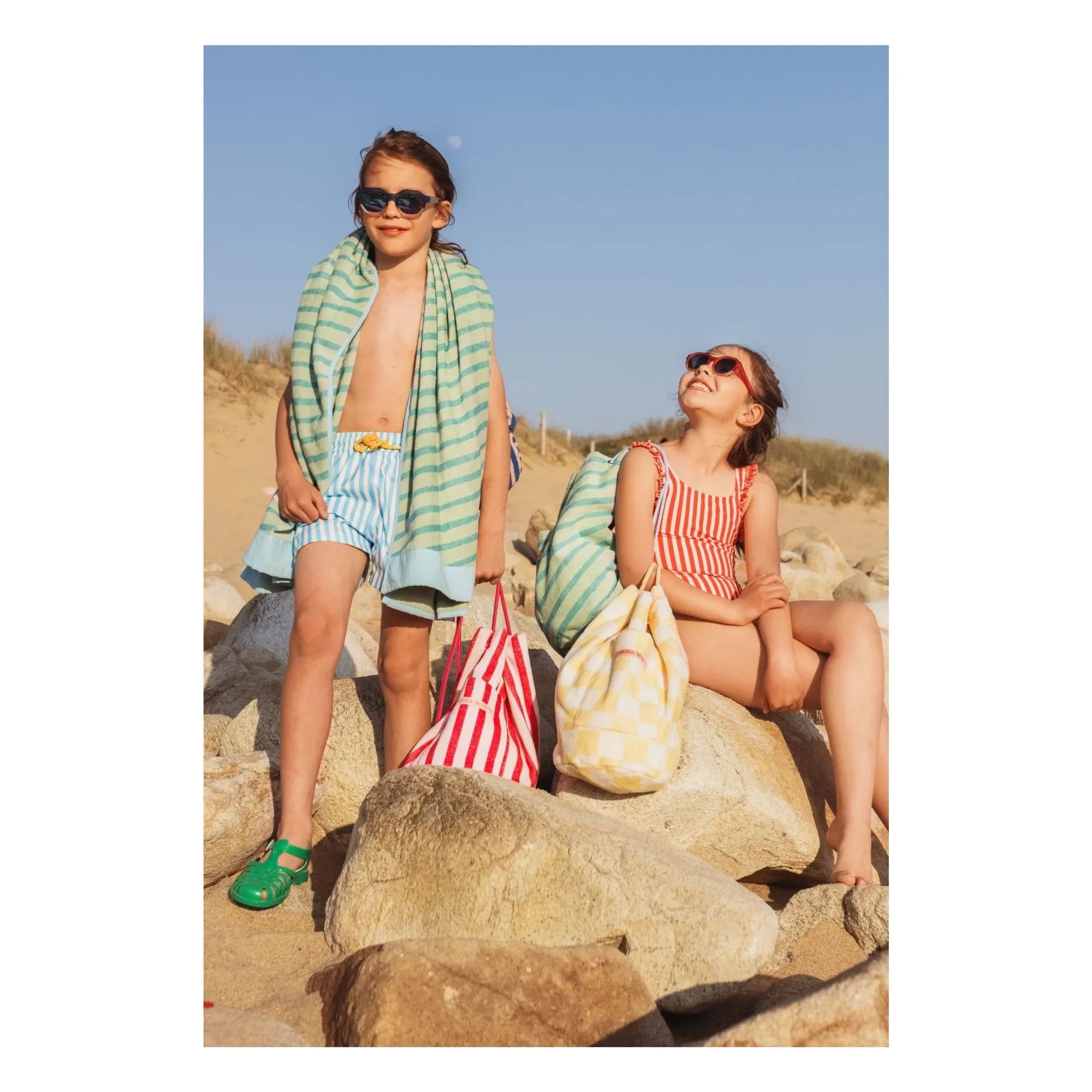 Jera Mini - Striped Beach Towel | Green