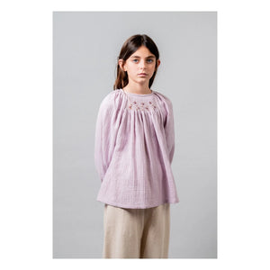 birinit - Organik pamuk işlemeli bluz | Mauve