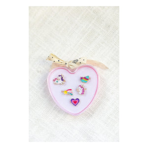 Bonton - Anillos de corazón de 5 unidades | Lila