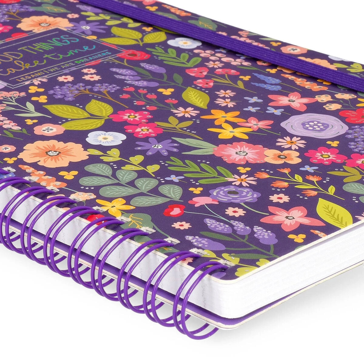 Legami - A5 Lined Notebook with Illustrated Hard Cover - Flowers - Jotter - Spiral-Bound