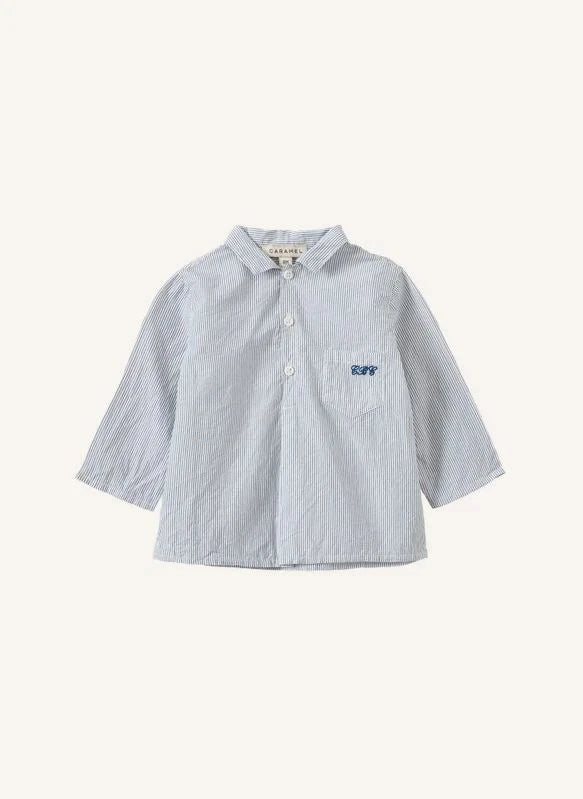 Caramel - Bullshark Striped Baby Shirt | Gray