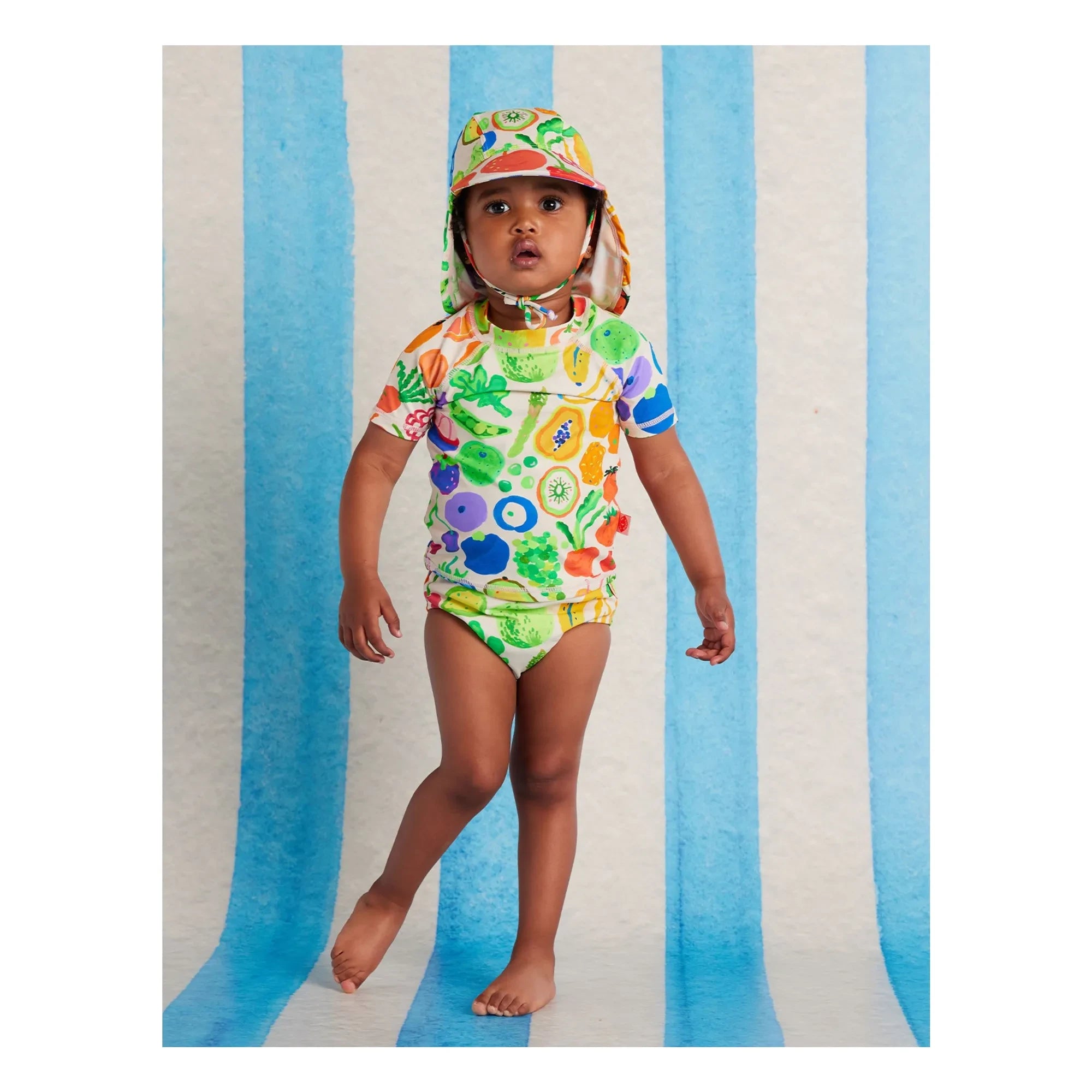 Halcyon Nights - Früchte Recyceltes Faser UV-Schutz Badeshirt | Ecru