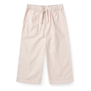 Copenhagen Colors – Gestreifte Seersucker-Hose mit Kordelzug aus Bio-Baumwolle | Blassrosa