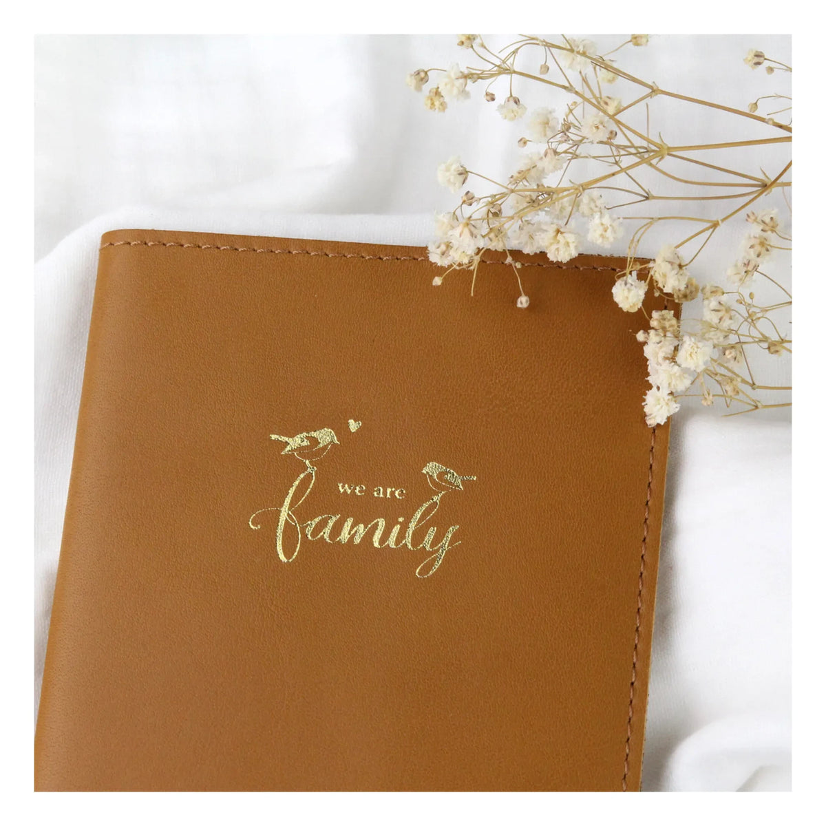 Barnabé aime le café – Leder Familienbuchcover | Karamell