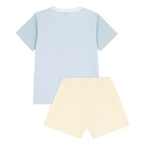 Petit Bateau - Pantalones cortos de pijama a rayas con bloques de color Milleraies | Azul