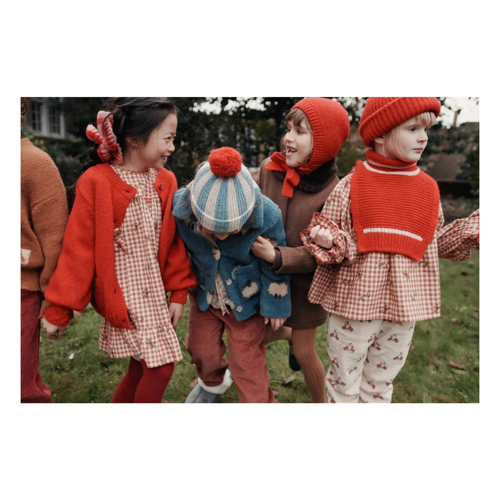 Emile et Ida - Merinos yünlü önlük | Kırmızı