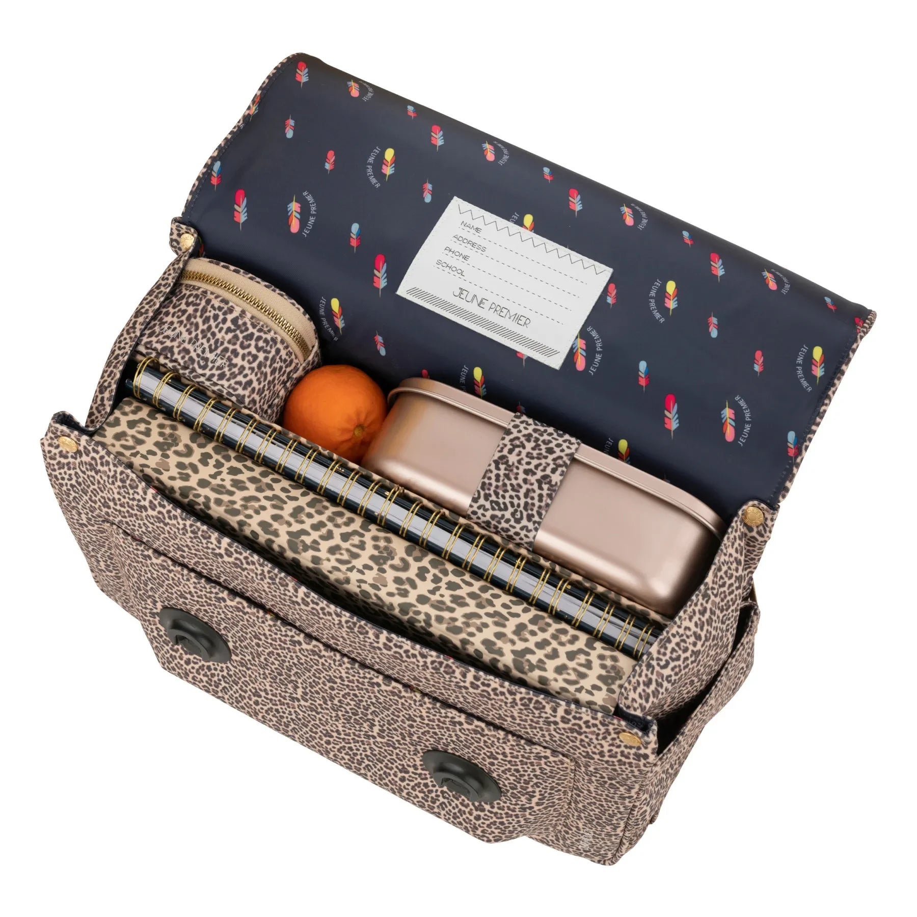 Jeune Premier - Midi Leopard Cherry Shoulder Bag | Beige