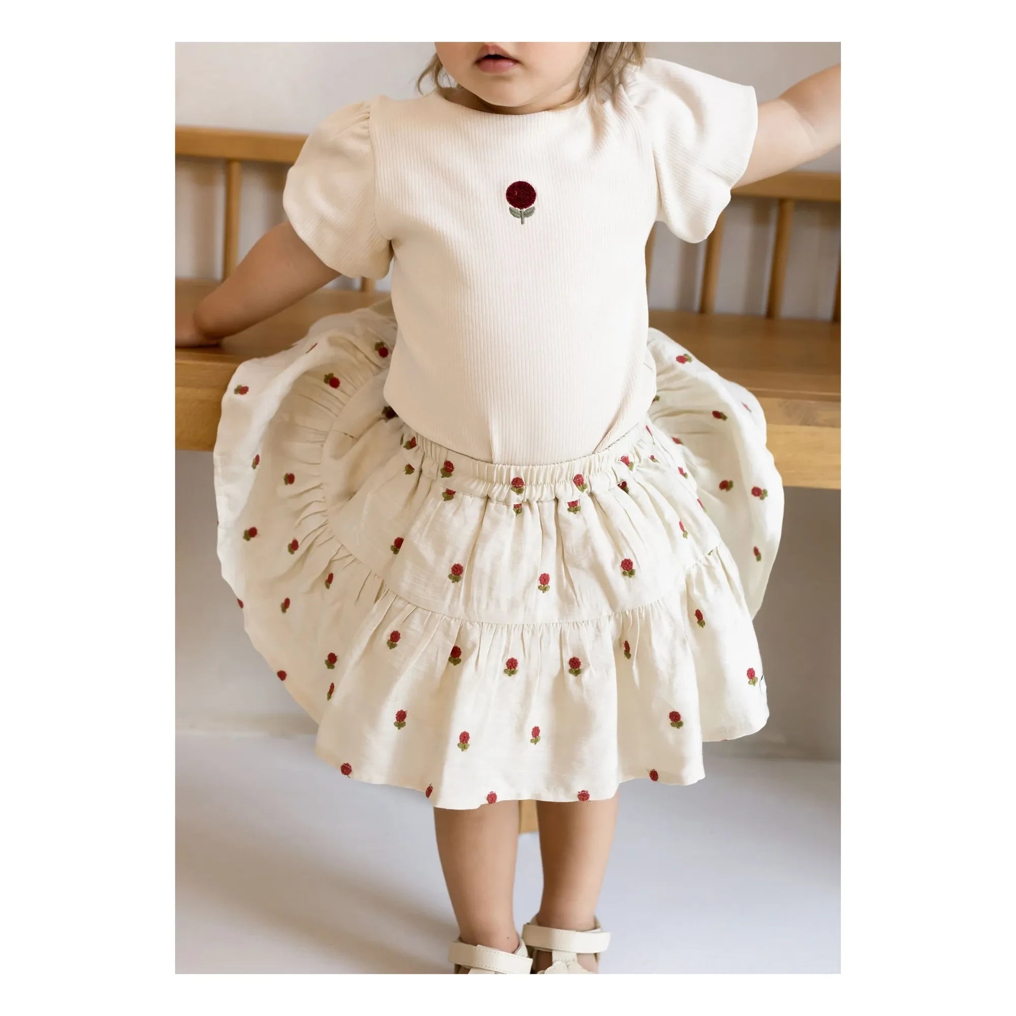 Donsje - Falda Lazie Fleurs Tencel | Crudo