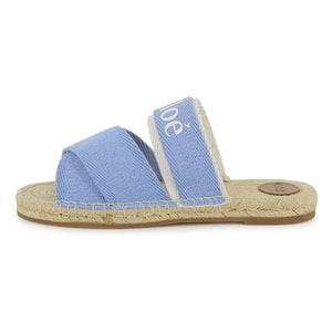 Chloé - Logo Denim sandaletler | Mavi