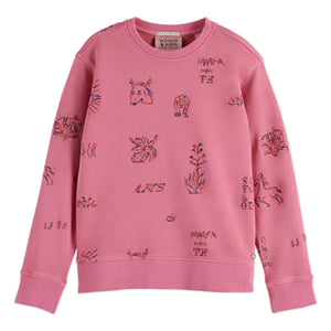 Scotch & Soda - Besticktes Sweatshirt mit Pferden | Rosa