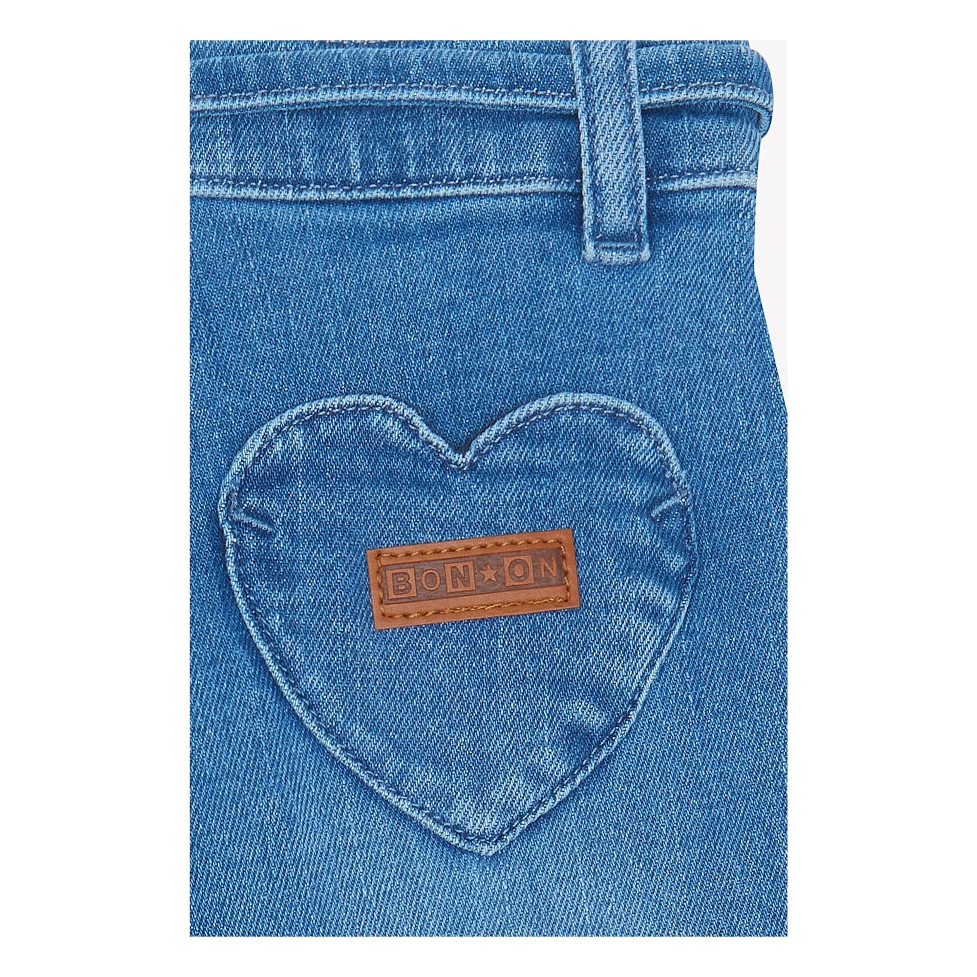 Bonton - Kalp Cepli Pocket Jeans | Mavi