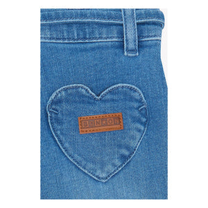 Bonton - Kalp Cepli Pocket Jeans | Mavi