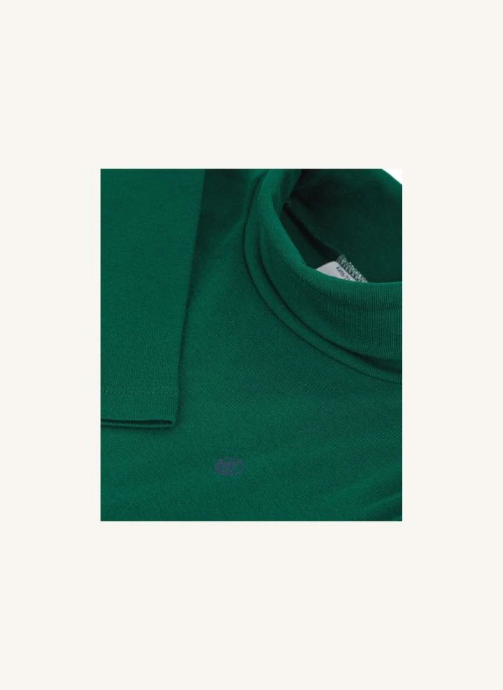 Petit Bateau - Organik pamuk logolu balıkçı yaka | Orman Yeşili