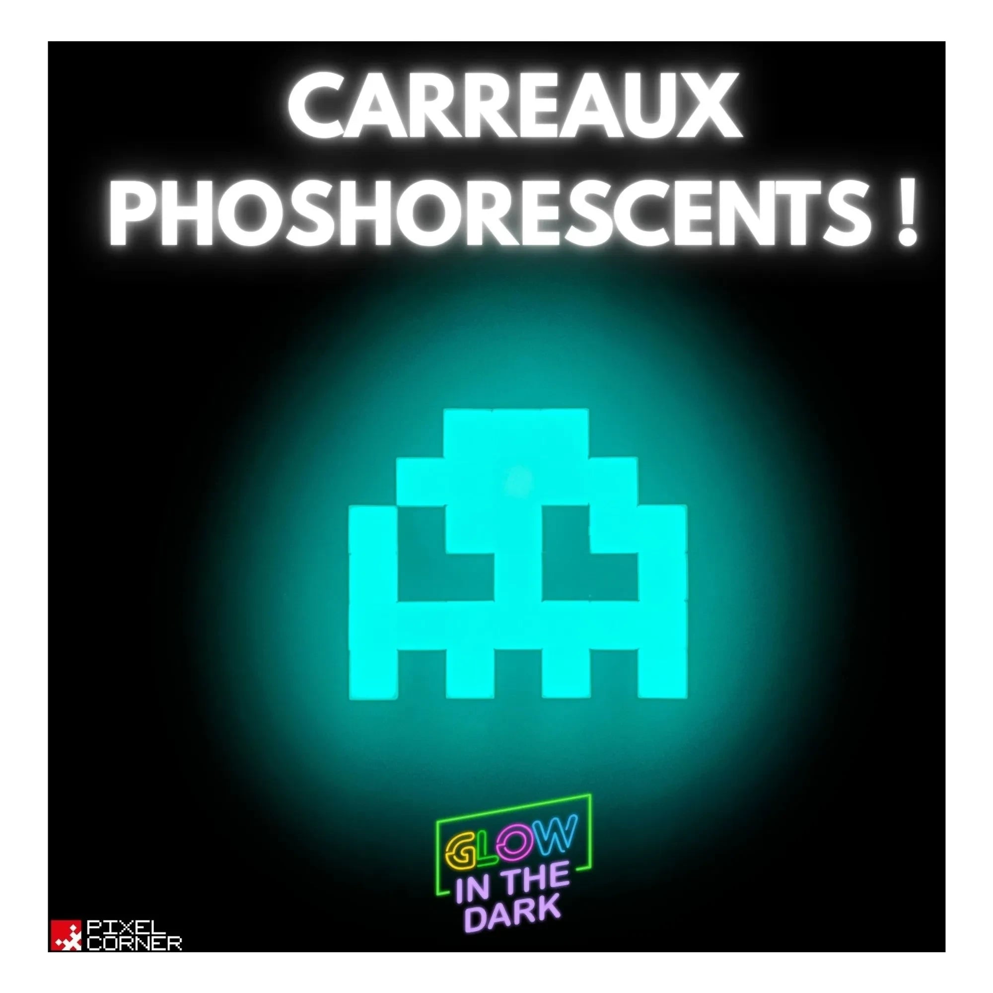 Pixel Corner - Glow in the Dark Pixel Art Kit - Rainbow in the Dark