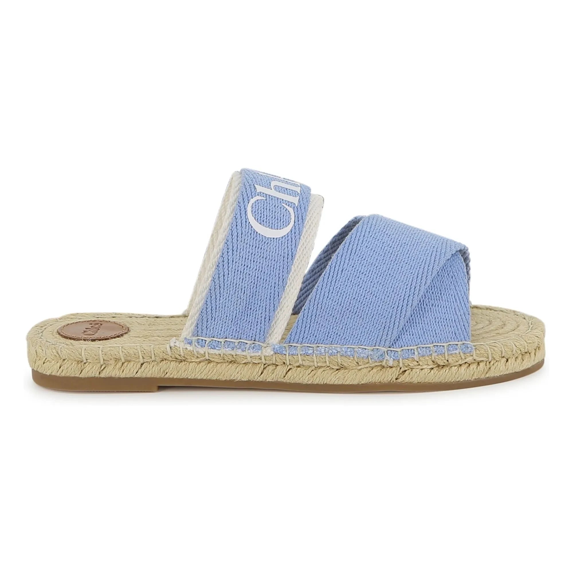 Chloé - Logo Denim sandaletler | Mavi