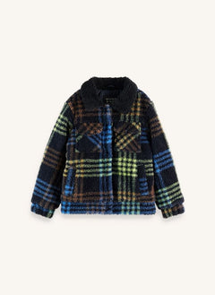 Scotch & Soda - Sherpa ekose ceket | Lacivert