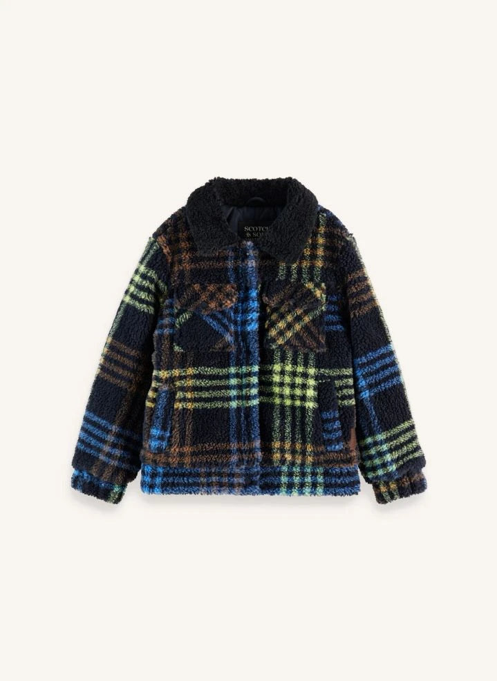 Scotch & Soda - Sherpa ekose ceket | Lacivert