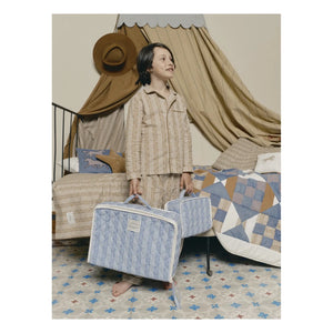 Editions Aimable - Maleta de tela Vadim | Algodón Vichy Azul