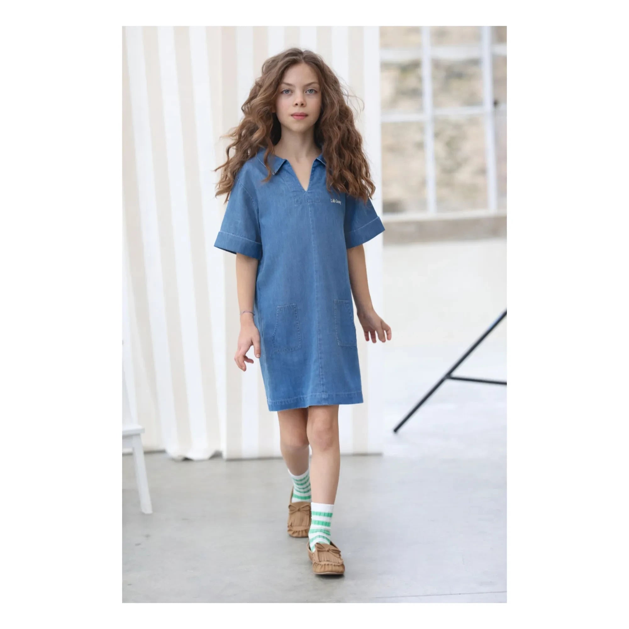 Lililotte - Romane Elbise Tencel Organik Pamuk | Denim mavisi