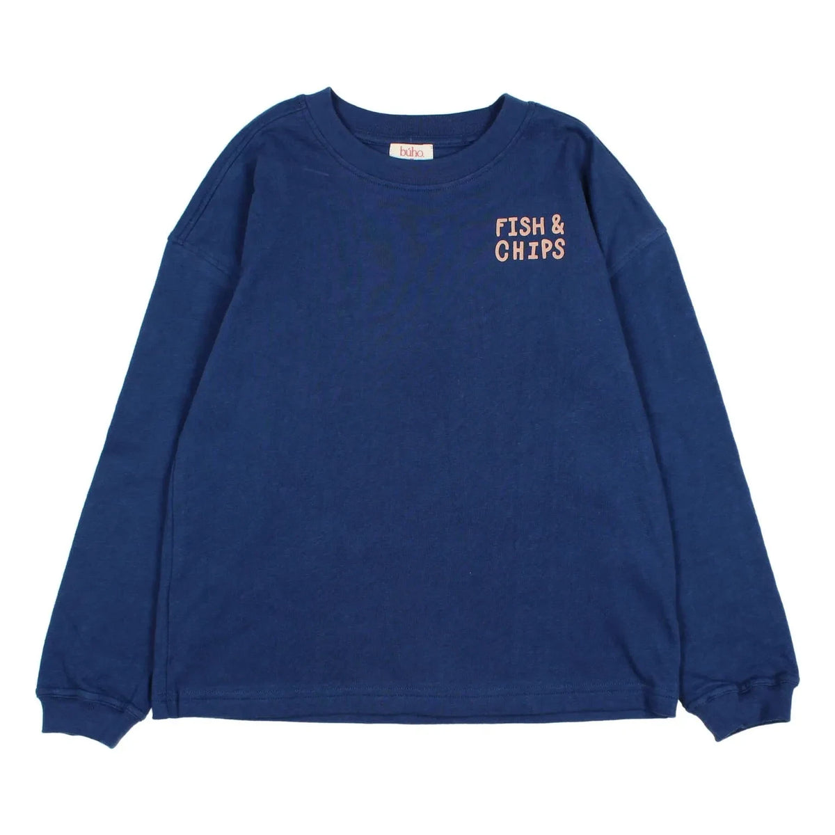 Búho - Camiseta de algodón orgánico Chips | Azul marino